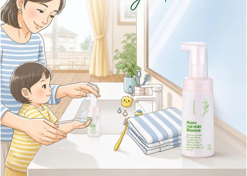Chai nước rửa mặt cho cả gia đình 
