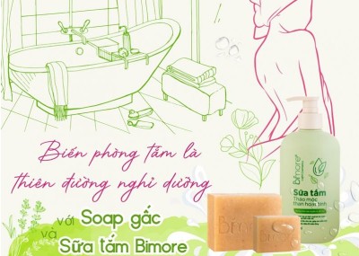 Biến phòng tắm là thiên đường nghỉ dưỡng với soap gấc và sữa tắm Bimore