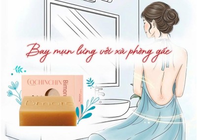 Bay mụn lưng với xà phòng gấc Bimore 